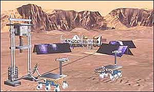 Maquete das futuras misses da Nasa em Marte